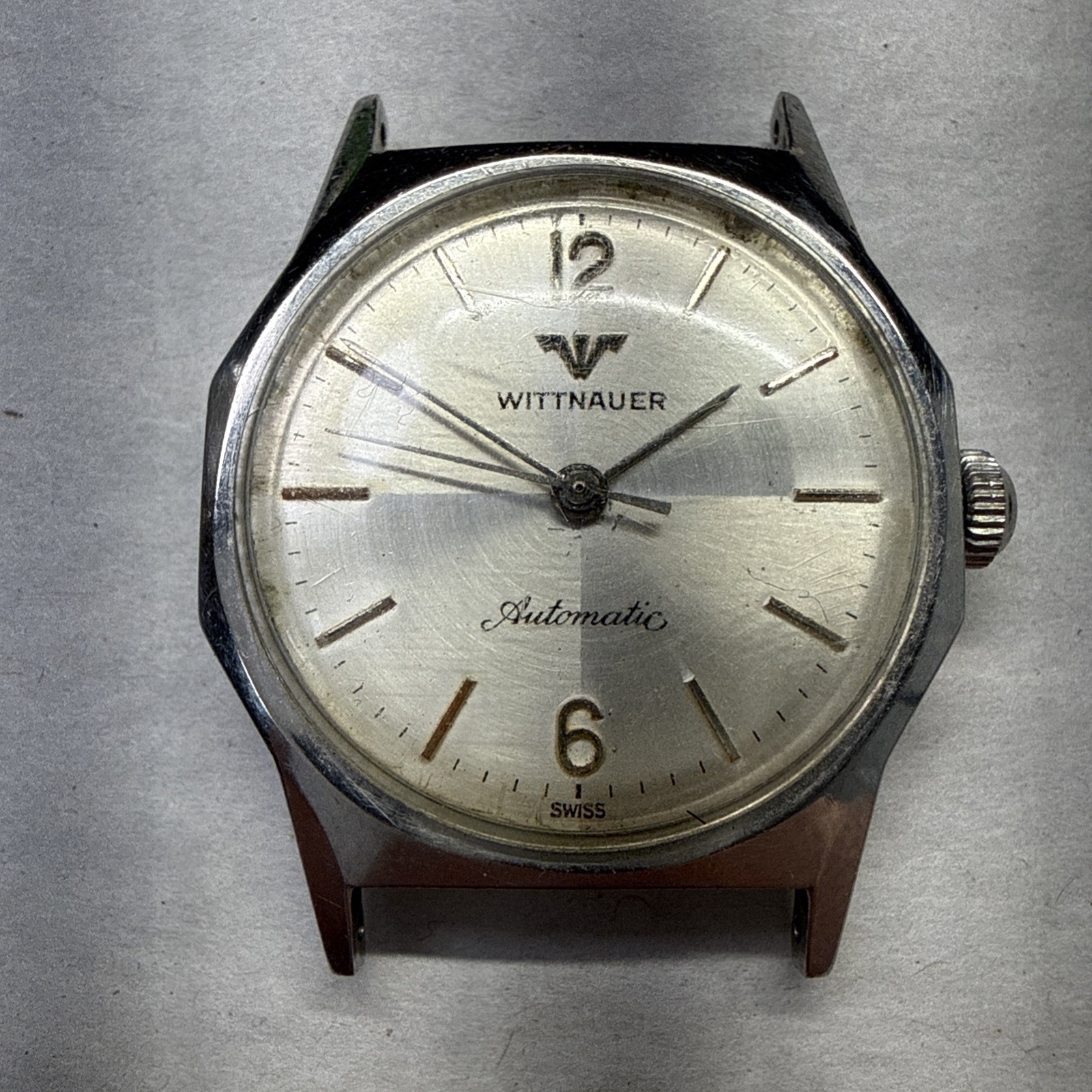 Cross Vintage Dial Automatic WITTNAUER 30mm Watch Stainless Steel Men's Hair - vintagewatches.pk