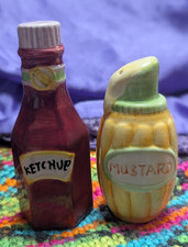 Ketchup and Mustard Bottles Salt and Pepper Shaker Set