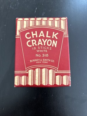 Vintage Binney & Smith Co. White Chalk Crayon No.318 - 18 Sticks
