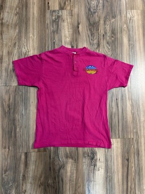 Vintage 80 s Pink Henley Single Stitch Shirt Montana Naturally Inviting Large