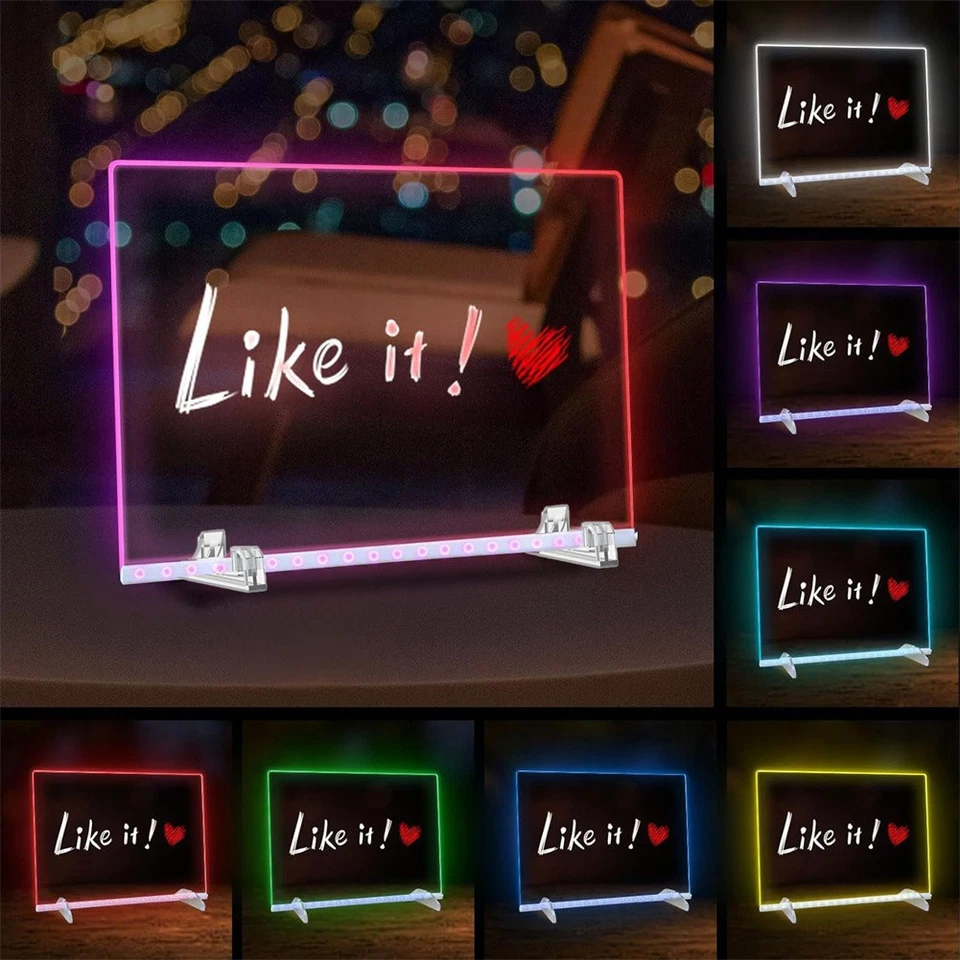 LED Notiztafe Leuchtendes Zeichenbrett DIY Notiztafel Abwischbar light (4 Size) - Bild 4 von 4