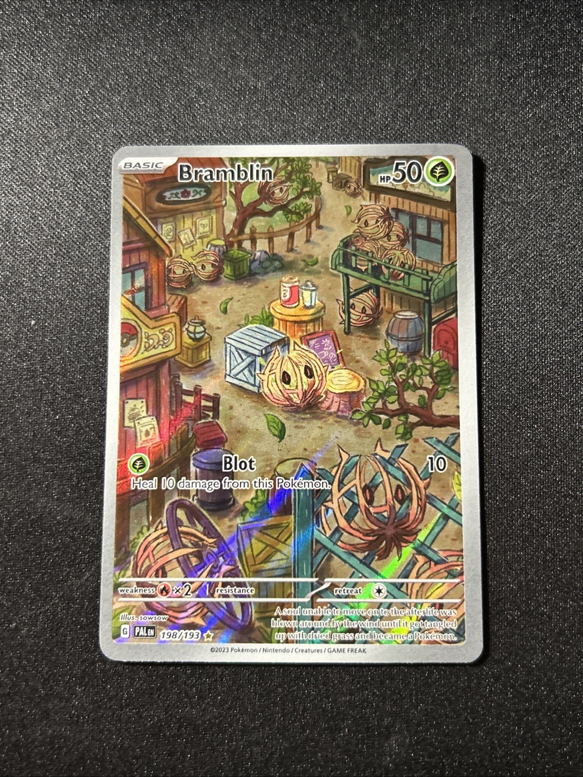 POKEMON SCARLET & VIOLET PALDEA EVOLVED #198 BRAMBLIN ILLUSTRATION RARE - NM