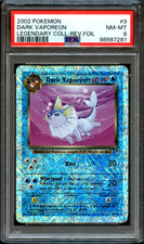 Pokemon DARK VAPOREON Reverse Holo Legendary (Collection) 2002 PSA 8 NM-MINT