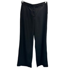 Reformation Wide Leg Flat Front Trouser Pants Black 6
