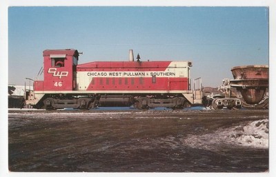 Chicago West Pullman & Southern RR Locomotive Train Railroad Chicago IL Postcard