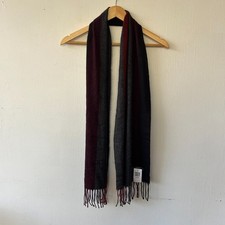 Cashme Scarf Made in Italy Gray Maroon Striped NWT Cozy