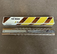 Vintage Hollywood Tie Rack Hanger Wooden Wall Mount MCM Organizer Original Box
