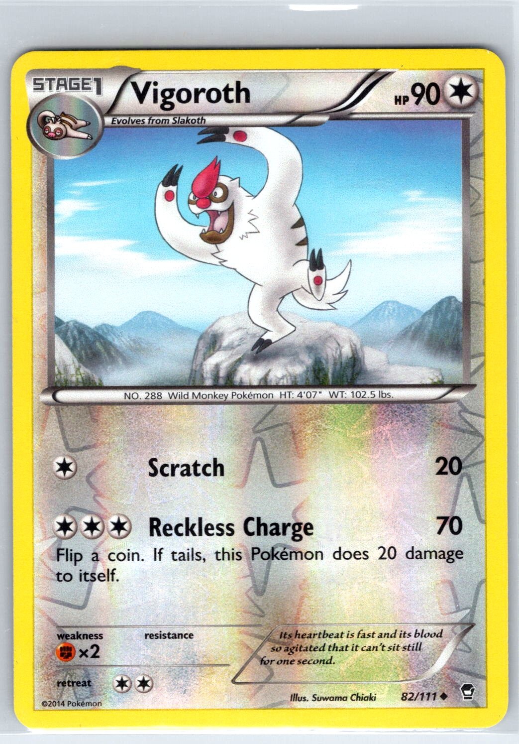Vigoroth 82/111 Uncommon Furious Fists Pokemon Reverse Holo Near Mint