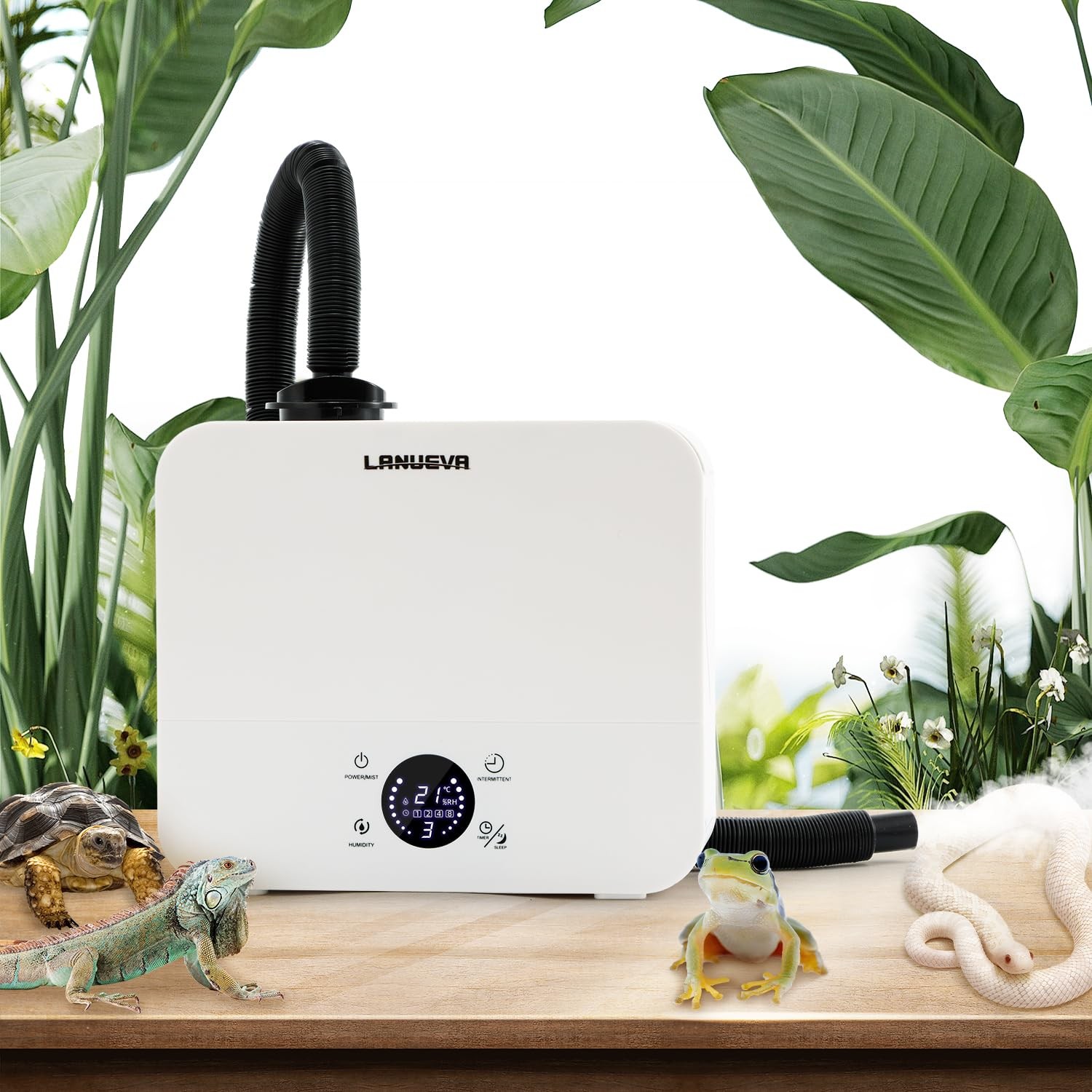 Quiet Reptile Humidifier with Telescopic Hose for Terrariums