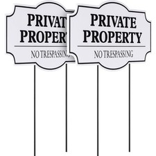 2-Pack No Trespassing Signs, 11.8 X 6.7 Inches, Private Property Decorative Sign