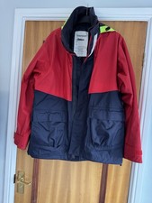 Windward reflective sailing Jacket . Red and navy , Medium
