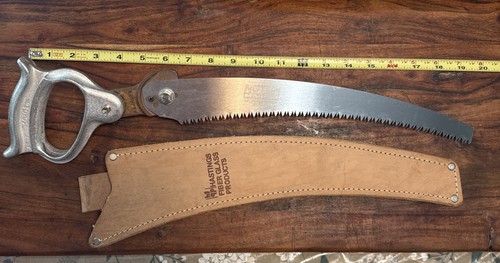 Kearney Hand Saw Notch Marvin S21 13” Blade Leather Sheath Bushcraft Survival