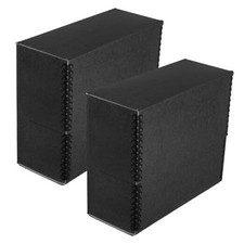 Archival Document Storage Box with Metal 15.5" x 12.5" x 5" Pack of 2 Black