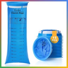 15 Pack Disposable Vomit Bags 1000ml Leak Resistant Emesis Barf for Car Travel S