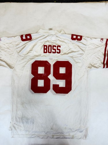 KEVIN BOSS Reebok NFL New York Giants  #89 Jersey Men's Size L White Vintage Bow - Afbeelding 6 van 9
