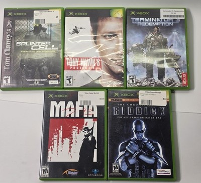 Microsoft Xbox Original Game Lot Of 5 Tony Hawk Splinter Cell Mafia Terminator