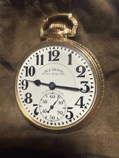 Illinois Bunn Special 16s 23j 60-hr RR Pocket Watch Bunn Special Case very nice