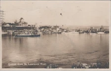Quebec from St. Lawrence River 1931 RPPC Real Photo Postcard