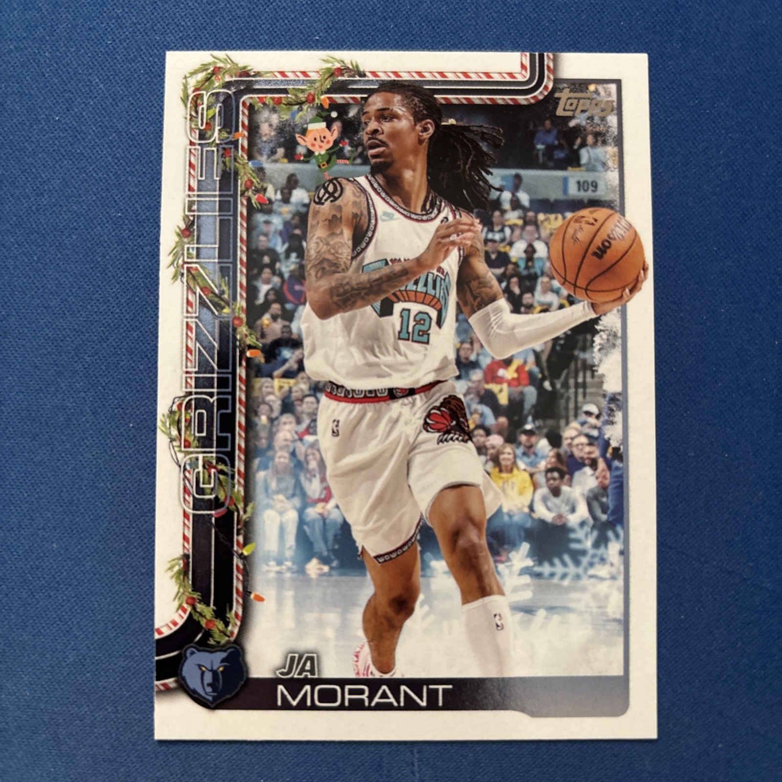 2025-26 Topps Holiday HIDDEN ELF VARIATION HE-JM JA MORANT Memphis Grizzlies SSP