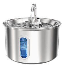 Stainless Steel Cat Water Fountain, 3L/101oz Pet Water Fountain, Dog Waterer ...