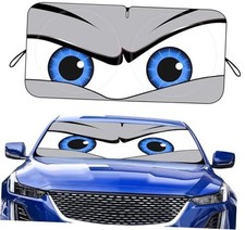 Car Windshield Sun Shade, Funny Eyes Sun Visor, Wear-Resistant Black XL grey