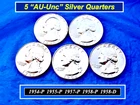 Lot of 5 UNC Lustrous Quarters 〘1954P, 55P, 57P, 58P, 58D〙➳ Details Below ➳ 2L1