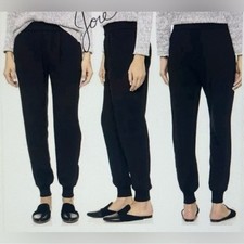 Joie Mariner Jogger Black Pant Size M Medium Pull On Elastic Waist Crepe