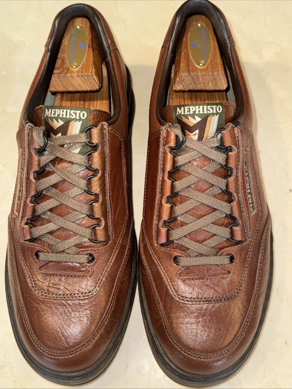 MEPHISTO ‘MATCH’ MENS BROWN FULL GRAIN LEATHER WALKING SHOES SIZE 9 $425
