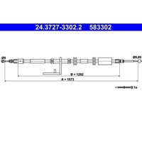 1X Seilzug, Feststellbremse ATE 24.3727-3302.2 Passend FüR Land Rover