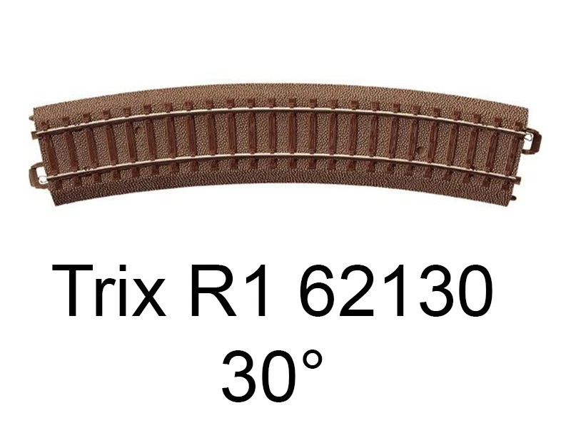 TRIX Rail courbe voie C rayon R1 30 degrés HO - Trix 62130 - Photo 1/1