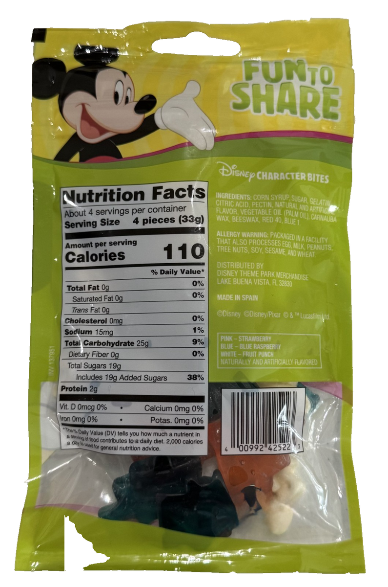 Disney Parks Mickey Character Bites Castle Gummies 5oz Bag | eBay