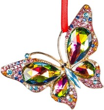 WaaHome Butterfly Christmas Ornaments 2025 - Metal Monarch Butterfly Keepsake Ch