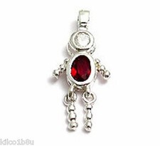 Sterling  CZ Birthstone Kids BOY Charm JANUARY Traditional