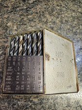 Vintage Radnor Drill Index Metal Box w/ 19 Bits (Lot 971)