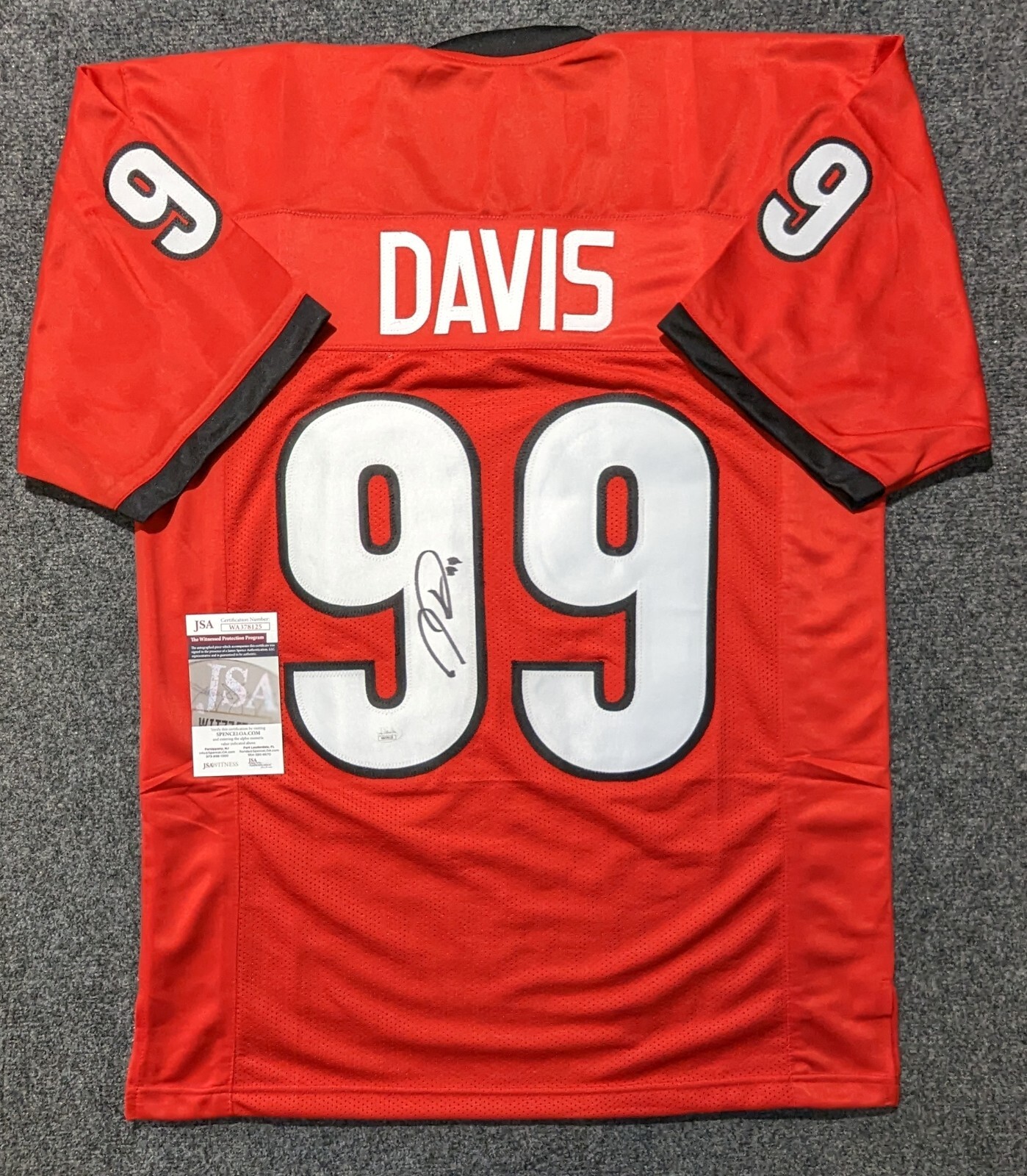 Jordan Davis Autographed Signed Georgia Bulldogs JERSEY JSA COA 