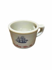 Vintage Old Spice Ship Shaving Mug Cup Milk Glass Cup Ship Recovery 1794 Salem