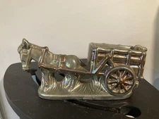 Vintage Ashtray Iridescent Donkey Horse With Cart Made In Brazil Cool Vibe