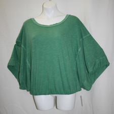 Pilcro Anthropologie Women's Oversized Square-Sleeve Green Top Shirt Sz XL NEW