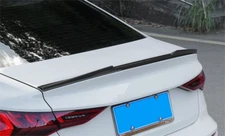 V Style Rear Trunk Spoiler Wing For 2021-2023 Audi A3 S3 Sedan Carbon Fiber