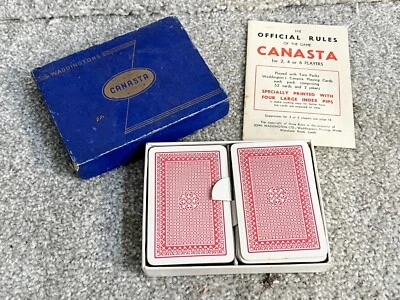 VINTAGE CARD GAME IN BOX CANASTA WITH OFFICIAL RULES - Image 1 of 4