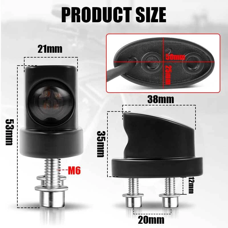 Street Bike Rear Fender Struts Amber LED Turn Signal Lamp w/DRL For Suzuki RM125 Foto 3 de 4