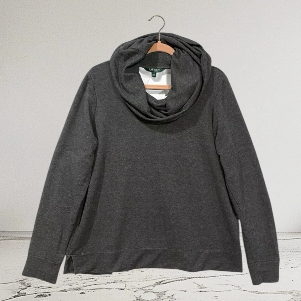 Sudadera de felpa suave para mujer Lauren Ralph Lauren talla XL capucha cuello informal elegante Foto 2 de 4
