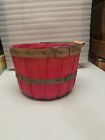 Red Wicker Basket with Handle 11" x 8"