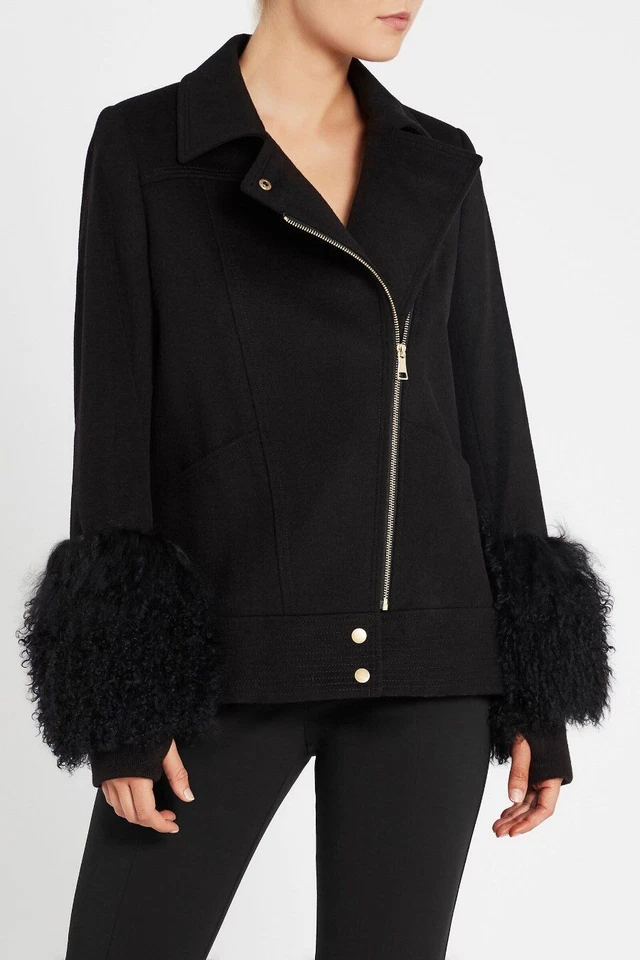BNWT SASS & BIDE "Nothing Compares 2 U" Wool Blend Shearling Trim Coat - Size 6 - Image 2 of 4