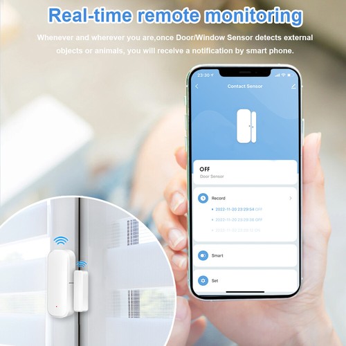 1pc Tuya Zigbee/WiFi Smart Door Window Sensor Smart Home Wireless Detector Alarm - Picture 2 of 8