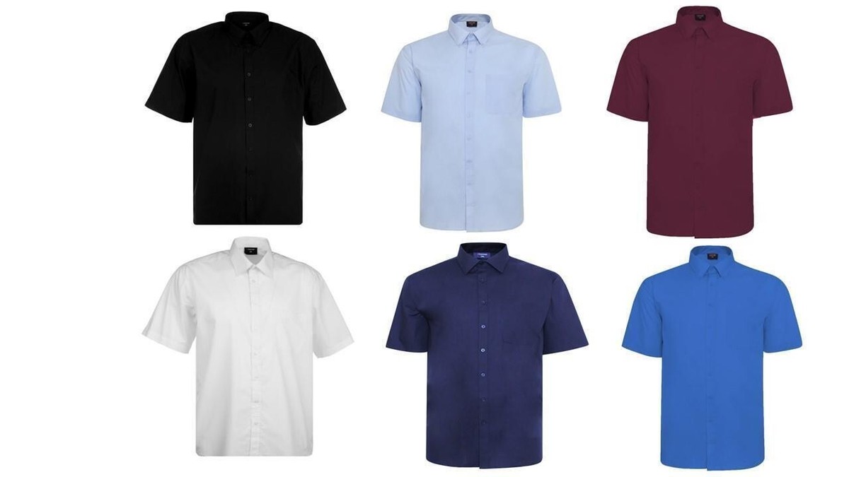 Espionage Hombre Talla Grande Cuello Abotonado Camisas de Manga Corta (149) 2XL