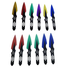 5" Target Master 6 PC Lightning Bolt Throwing Knife Set w/ Black Sheath Included