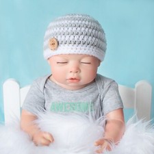 Handmade Crochet Baby Beanie Hat for boy or girl in Newborn size New Baby Gift