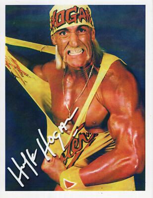 HULK HOGAN PRE-PRINTED AUTOGRAPHED 4x5 COLOR PHOTO LEGENDARY