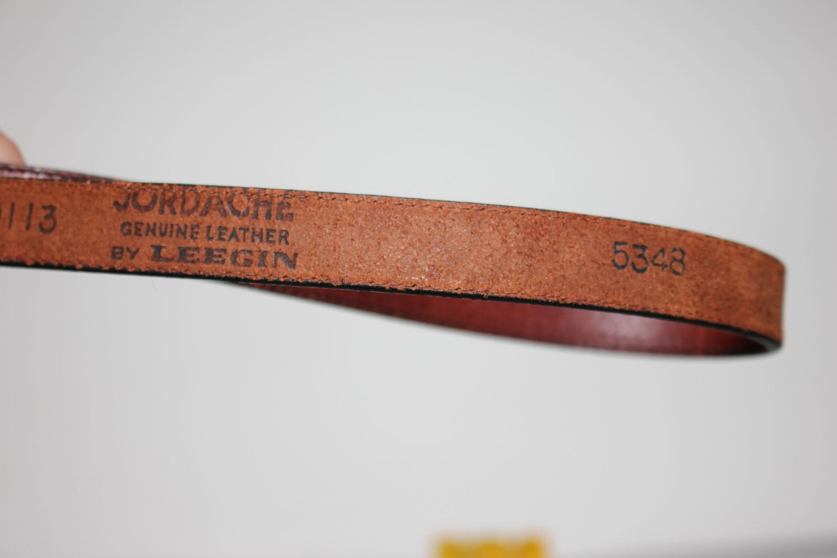 Vintage JORDACHE by LEEGIN Skinny Brown Leather Belt - SIZE  display picture 2